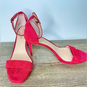 Essex Lane Adina Platform Heels, Red, Suede, Size 8.